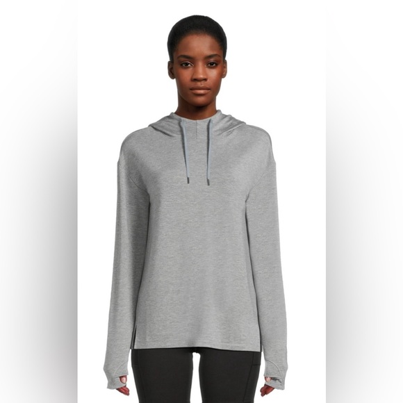 Athletic Works Women's French Terry Mock Neck Hoodie - Picture 3 of 5